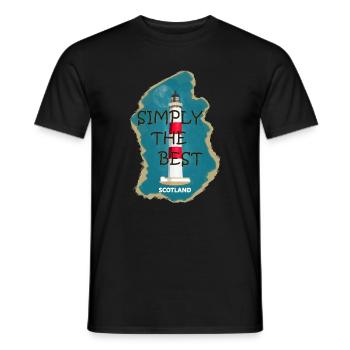 Schottland Lighthouse Tarbat Ness, Nordseeküste - Männer T-Shirt - Schwarz - Vorne - AI Model Male 178 light (178cm)