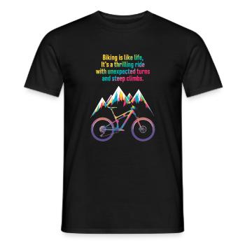 Lebendiges Mountainbike-Zitat-Design - Männer T-Shirt - Schwarz - Vorne - AI Model Male 178 light (178cm)
