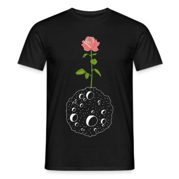 Die Blume und der weiße Planet - Männer T-Shirt - Schwarz - Vorne - AI Model Male 178 light (178cm)