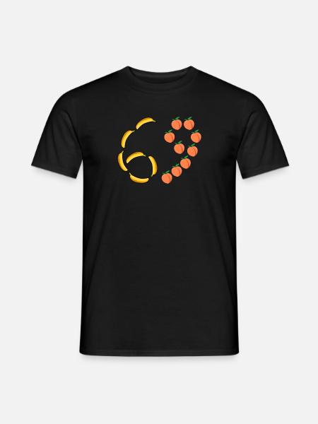 Fruit Motif Bananas and Peaches - Men's T-Shirt - black