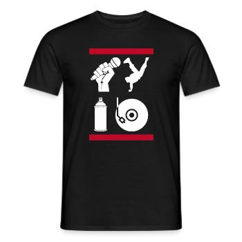 Die 4 Elemente des Hip-Hop - Männer T-Shirt - Schwarz - Vorne - AI Model Male 178 light (178cm)