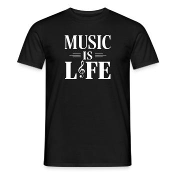 Music Is Life - Männer T-Shirt - Schwarz - Vorne - AI Model Male 178 light (178cm)