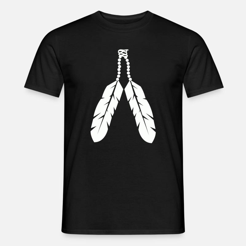 Indigenous feather pendant design - Men’s T-shirt - black