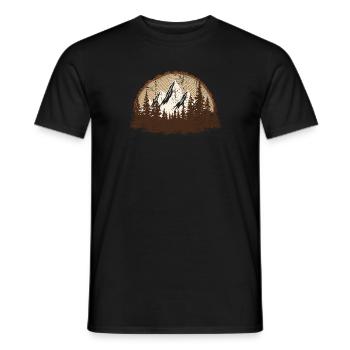 Majestic Mountain Forest Scene - Men's T-Shirt - black - Front - AI Model Male 178 light (178cm)