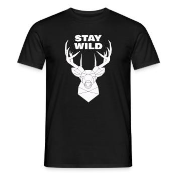 stay wild - Men's T-Shirt - black - Front - AI Model Male 178 light (178cm)