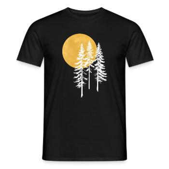 Sonnenbeschienene Kiefern Silhouette - Männer T-Shirt - Schwarz - Vorne - AI Model Male 178 light (178cm)