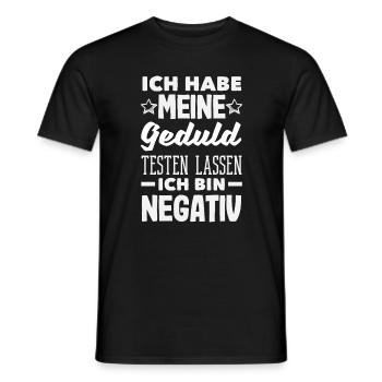 Patience tested – I'm negative - Men's T-Shirt - black - Front - AI Model Male 178 light (178cm)