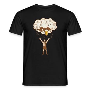 Bierregen Jubel Illustration Shoppegewitter - Männer T-Shirt - Schwarz - Vorne - AI Model Male 178 light (178cm)