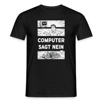 Computer sagt Nein Retro Humor - Männer T-Shirt - Schwarz - Vorne - AI Model Male 178 light (178cm)