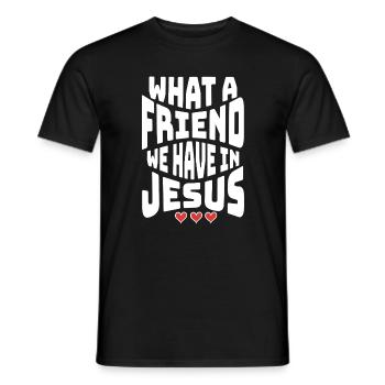 Quel ami nous avons en Jésus Faith Hope - T-shirt homme - noir - Devant - AI Model Male 178 light (178cm)
