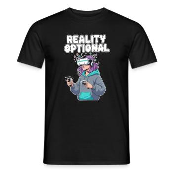 Reality Optional VR Gamerin - Männer T-Shirt - Schwarz - Vorne - AI Model Male 178 light (178cm)