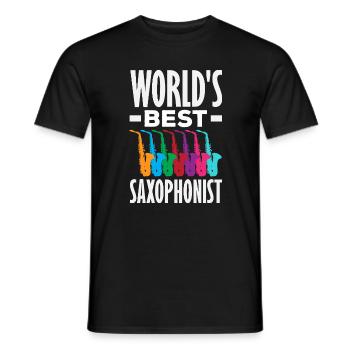 Saxofon - Männer T-Shirt - Schwarz - Vorne - AI Model Male 178 light (178cm)