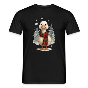 Niedliche Enten-winterweihnachten - Männer T-Shirt - Schwarz - Vorne - AI Model Male 178 light (178cm)