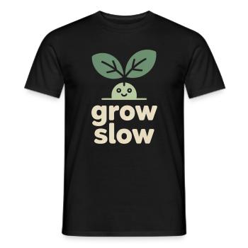 Poussez lentement – Germes de plante - T-shirt homme - noir - Devant - AI Model Male 178 light (178cm)