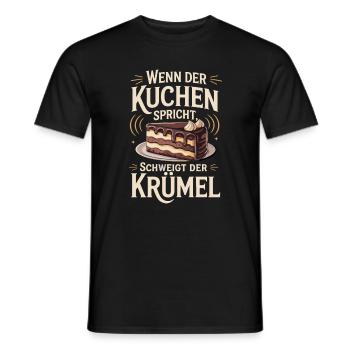 When the cake speaks, the crumb is silent - Men's T-Shirt - black - Front - AI Model Male 178 light (178cm)