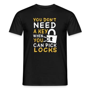 Funny Locksmith Picking Locks Hobbyist Graphic - Männer T-Shirt - Schwarz - Vorne - AI Model Male 178 light (178cm)