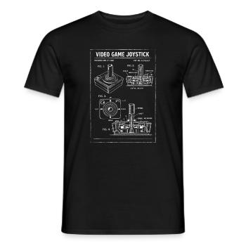Retro-Joystick-Bauplan - Männer T-Shirt - Schwarz - Vorne - AI Model Male 178 light (178cm)