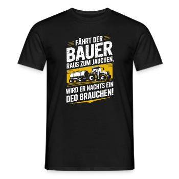 If the farmer goes out to slurry, he will - Men's T-Shirt - black - Front - AI Model Male 178 light (178cm)