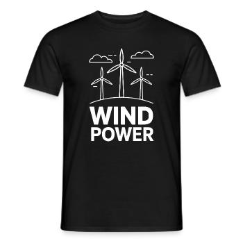 Wind Power Wind Power Renewable Energy - Men's T-Shirt - black - Front - AI Model Male 178 light (178cm)