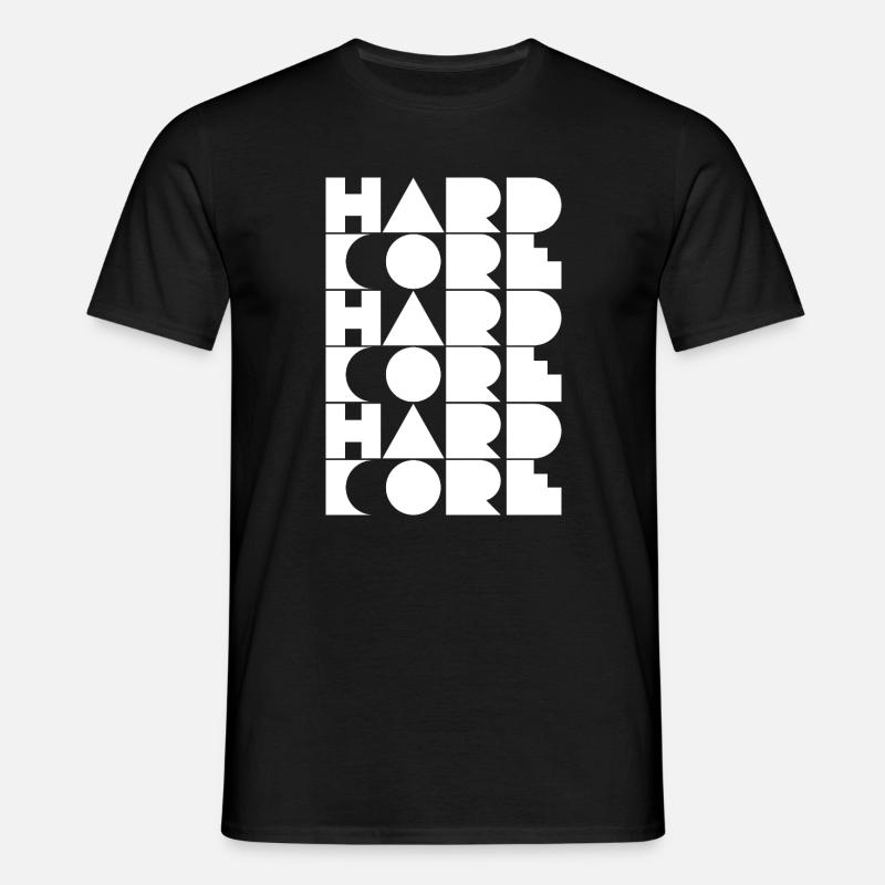 Hardcore Grid Typografi - T-shirt til herrer - sort