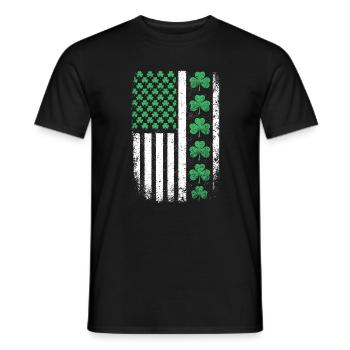 St Patrick Shamrock USA-Flagge - Männer T-Shirt - Schwarz - Vorne - AI Model Male 178 light (178cm)
