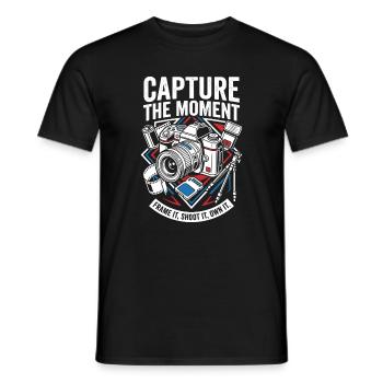 Capture The Moment Photography - Männer T-Shirt - Schwarz - Vorne - AI Model Male 178 light (178cm)