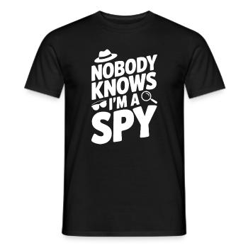 Niemand weiß, dass ich ein Spion bin - Männer T-Shirt - Schwarz - Vorne - AI Model Male 178 light (178cm)