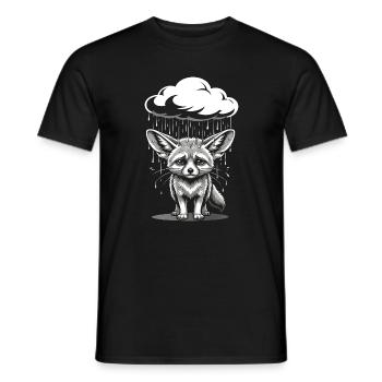 Fennec Desert Fox - Emotional Retro Motif - Men's T-Shirt - black - Front - AI Model Male 178 light (178cm)