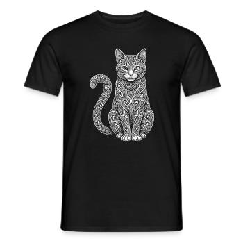 Hauskatze - Männer T-Shirt - Schwarz - Vorne - AI Model Male 178 light (178cm)