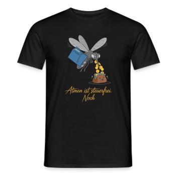 La respiration est exonérée d’impôts. Toujours ! - T-shirt homme - noir - Devant - AI Model Male 178 light (178cm)