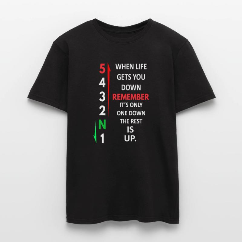 Remember 1 Down 5 Up Motorcycle Shift Pattern Men’s T-shirt