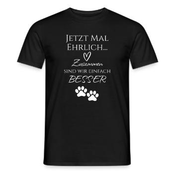 Zusammen besser - Pfote | Hunde & Katzen Tierliebe - Männer T-Shirt - Schwarz - Vorne - AI Model Male 178 light (178cm)