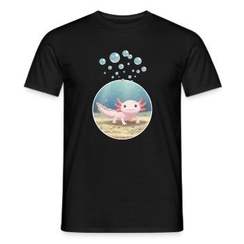 T-Shirt-Design „Axolotl“ - Männer T-Shirt - Schwarz - Vorne - AI Model Male 178 light (178cm)