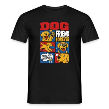 Dog Friend Forever Golden Retriever - Männer T-Shirt - Schwarz - Vorne - AI Model Male 178 light (178cm)