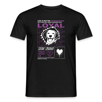 Loyal Dog Best Buddy Typografie - Männer T-Shirt - Schwarz - Vorne - AI Model Male 178 light (178cm)