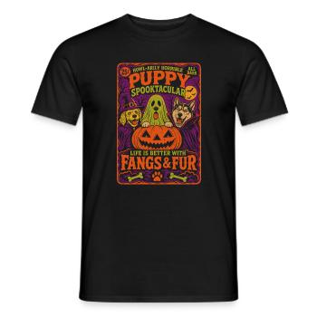 Puppy Spooktacular Halloween Hunde - Männer T-Shirt - Schwarz - Vorne - AI Model Male 178 light (178cm)