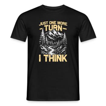Just one more turn Hiking Mountains Mountaineering - Men's T-Shirt - black - Front - AI Model Male 178 light (178cm)