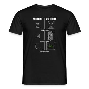 Was ich sage Was ich meine Gamer Zocker Herren - Männer T-Shirt - Schwarz - Vorne - AI Model Male 178 light (178cm)