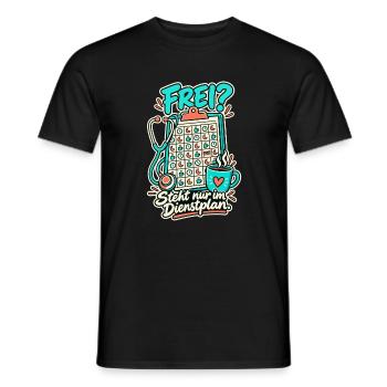 Frei Steht nur im Dienstplan - Männer T-Shirt - Schwarz - Vorne - AI Model Male 178 light (178cm)