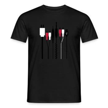 Audio et connecteurs d'alimentation - T-shirt homme - noir - Devant - AI Model Male 178 light (178cm)