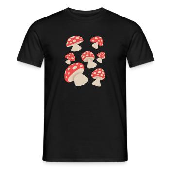 Fliegenpilze - Männer T-Shirt - Schwarz - Vorne - AI Model Male 178 light (178cm)