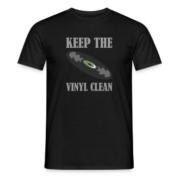 Disque keep the vinyle clean - T-shirt homme - noir - Devant - AI Model Male 178 light (178cm)
