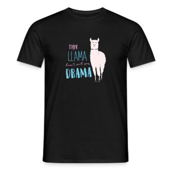 Hilarant dramatique Llama Sarcastique Dicton Drôle - T-shirt homme - noir - Devant - AI Model Male 178 light (178cm)