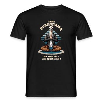Lama drôle - T-shirt homme - noir - Devant - AI Model Male 178 light (178cm)