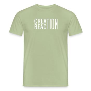 Creation reaction - Anagram pun humor - Men's T-Shirt - sage - Front - AI Model Male 178 light (178cm)