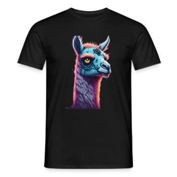 Gruseliges Halloween-party-kostüm Zombie-lama - T-shirt homme - noir - Devant - AI Model Male 178 light (178cm)