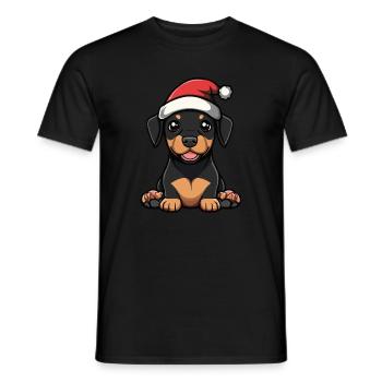 Doberman Dog Christmas - Men's T-Shirt - black - Front - AI Model Male 178 light (178cm)