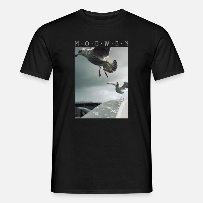 Möwen - Männer T-Shirt - Schwarz