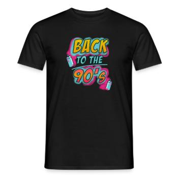 Tenue des années 90 | Back to the 90s Oldschool Retr - T-shirt homme - noir - Devant - AI Model Male 178 light (178cm)