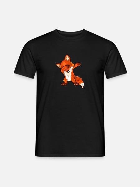 Fuchs DAB Dance Dancing comic fox - Men's T-Shirt - black
